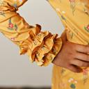  Mustard Botanical Dress