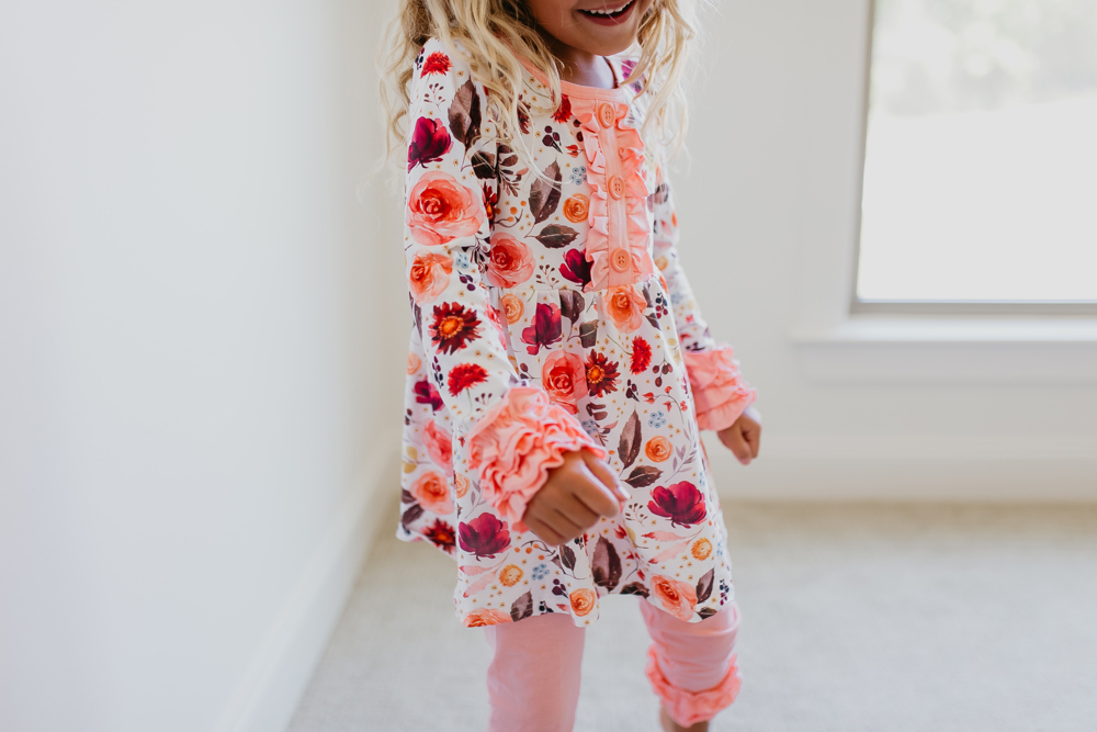 Peach Floral Pant Set