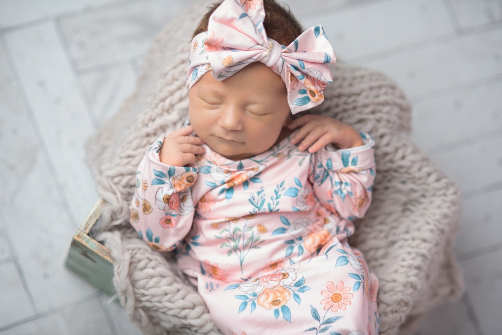 Pink Botanical Baby Gown