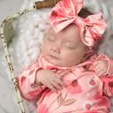  Pink Flower Stem Baby Gown