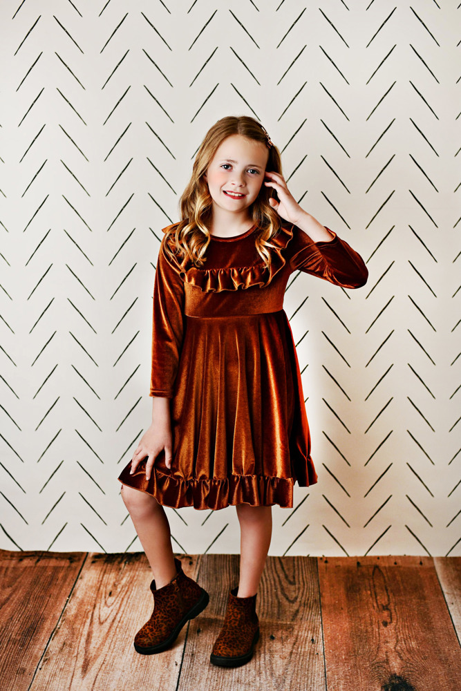 Rust Velvet Dress