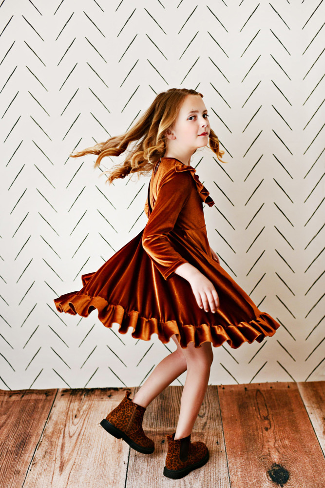 Rust Velvet Dress