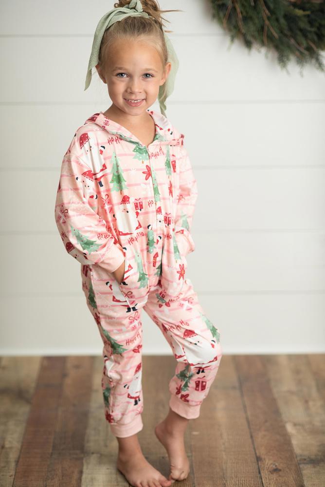 Santa Lounge Play Onesie Zip Set