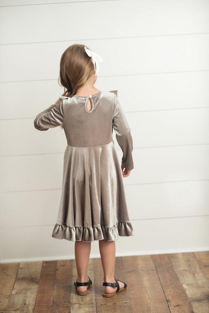 Gray Velvet Dress