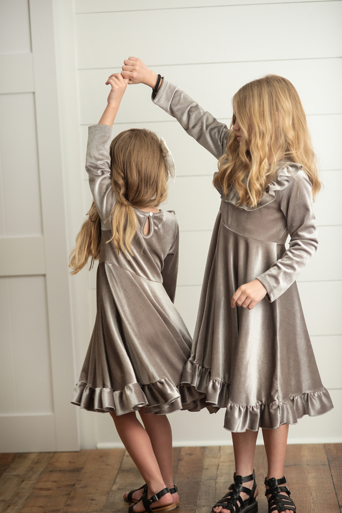 Gray Velvet Dress