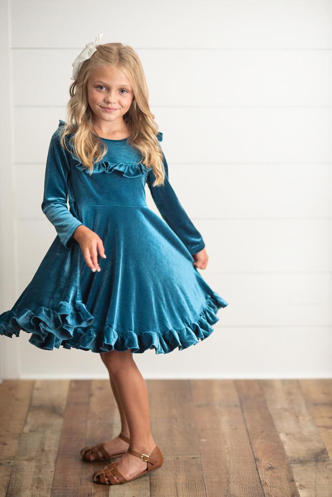 Velvet Teal Dress