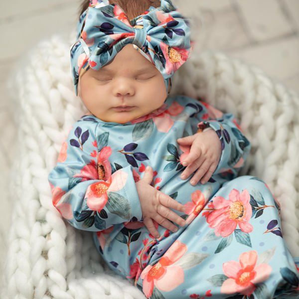 Coral Blue Baby Gown