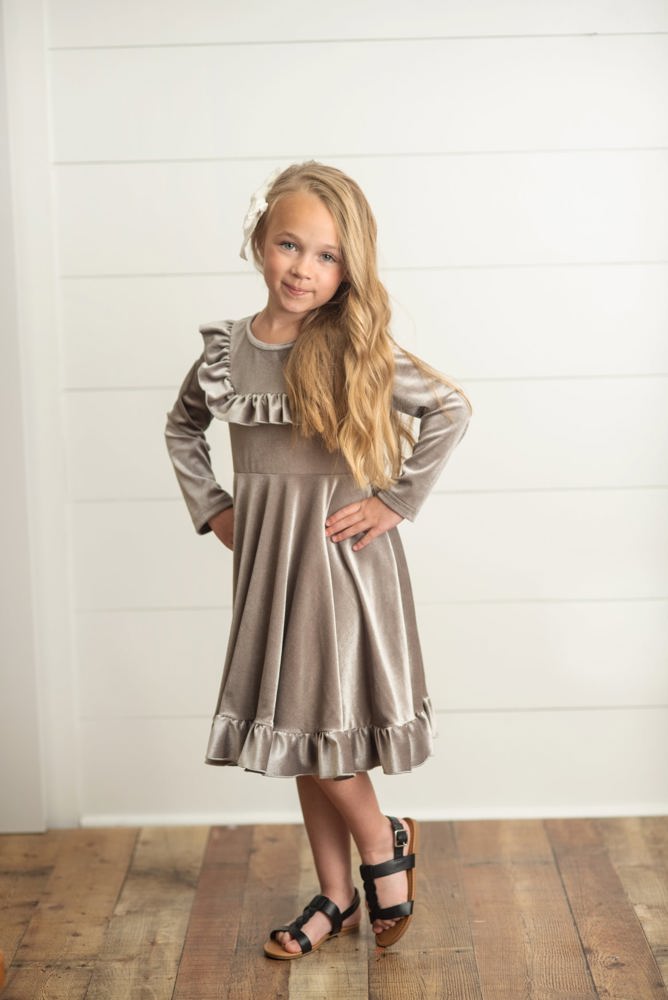 Gray Velvet Dress