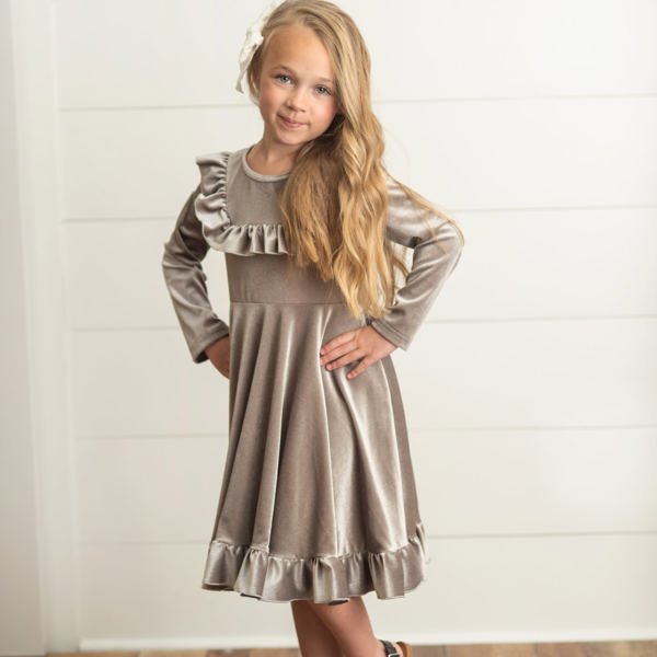 Gray Velvet Dress