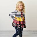 L Navy 3 Tiered Pant Set