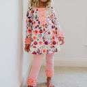 L Peach Floral Pant Set