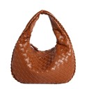 Cognac Paige Woven Handbag | AILI'S CORNER