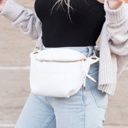 White Luxe Convertible Sling/Belt Bag | AILI'S CORNER