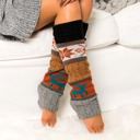 Teal Nordic Snowflake Leg Warmers | AILI'S CORNER