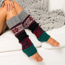 Teal Nordic Snowflake Leg Warmers | AILI'S CORNER