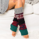 Teal Nordic Snowflake Leg Warmers | AILI'S CORNER