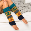 Teal Nordic Snowflake Leg Warmers | AILI'S CORNER