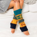Teal Nordic Snowflake Leg Warmers | AILI'S CORNER