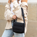 Black Afton Quilted Foldover Crossbody | AILI'S CORNER