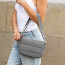 Gray Afton Quilted Foldover Crossbody | AILI'S CORNER
