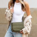Olive Afton Quilted Foldover Crossbody | AILI'S CORNER