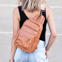 Cognac Alba Convertible Backpack Sling | AILI'S CORNER