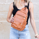 Cognac Alba Convertible Backpack Sling | AILI'S CORNER