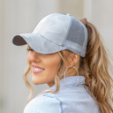 Gray Camo Messy Bun Cap | AILI'S CORNER