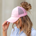 Pink Camo Messy Bun Cap | AILI'S CORNER