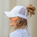 White Camo Messy Bun Cap | AILI'S CORNER