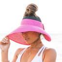 Hot Pink Foldable Wide Brim Bow Visor | AILI'S CORNER