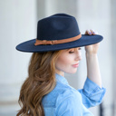 Black Wide Brim Panama Fedora Hat | AILI'S CORNER