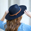 Black Wide Brim Panama Fedora Hat | AILI'S CORNER