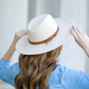 Cream Wide Brim Panama Fedora Hat | AILI'S CORNER