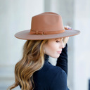 Latte Wide Brim Panama Fedora Hat | AILI'S CORNER