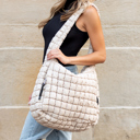 Almond Taylor Quilted Puffer Tote | AILI'S CORNER