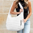 White Taylor Quilted Puffer Tote | AILI'S CORNER