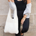 Cream Soft Knit Hobo Shoulder Bag | AILI'S CORNER