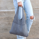 Gray Soft Knit Hobo Shoulder Bag | AILI'S CORNER