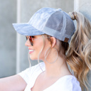 Gray CC Tie Dye Ponytail Caps | AILI'S CORNER