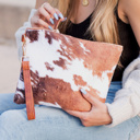 Brown Cow Western Fur Clutch | AILI'S CORNER