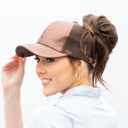 Bronze C.C Glitter Messy Bun Hats | AILI'S CORNER