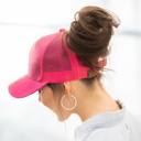 Hot-Pink C.C Glitter Messy Bun Hats | AILI'S CORNER