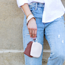 Almond/Mocha Clippable Dual Pouch Wristlet