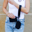 Black/Black Clippable Dual Pouch Wristlet