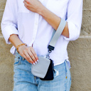 Black/Gray Clippable Dual Pouch Wristlet
