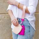 Blush/Magenta Clippable Dual Pouch Wristlet
