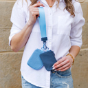 Sky Blue/Indigo Clippable Dual Pouch Wristlet