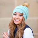 Mint C.C® Fur Pom Beanie
