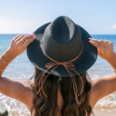Black Boho Accent Panama Hat | AILI'S CORNER